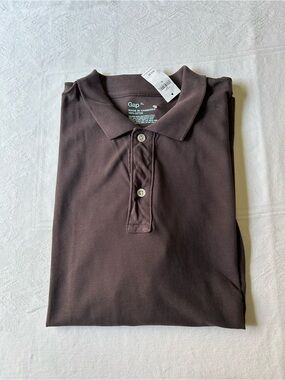 GAP Men’s Dark Brown Polo Shirt - Classic Collared Tee XL NWT